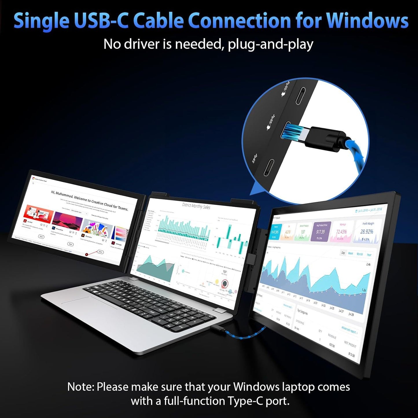 14-inch Dual Screen Portable Monitor Pro